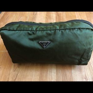 Prada Nylon Army Green Cosmetic Bag